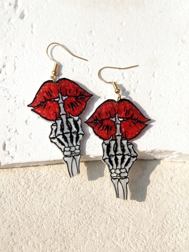 ARETES CON BOCA Y MANO