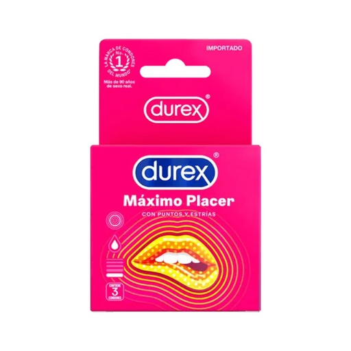 CONDONES DUREX MAXIMO PLACER 3 UNIDADES