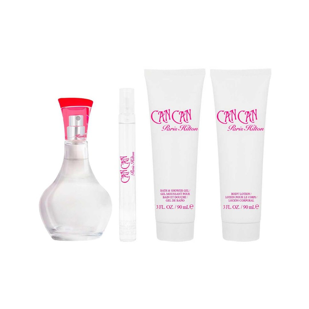 ESTUCHE DE PERFUME PARIS HILTON CAN CAN 4 PIEZAS 100ML