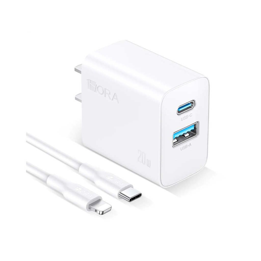 CARGADOR RÁPIDO + CABLE 1HORA 20W 18W USB-C A LIGHTNING