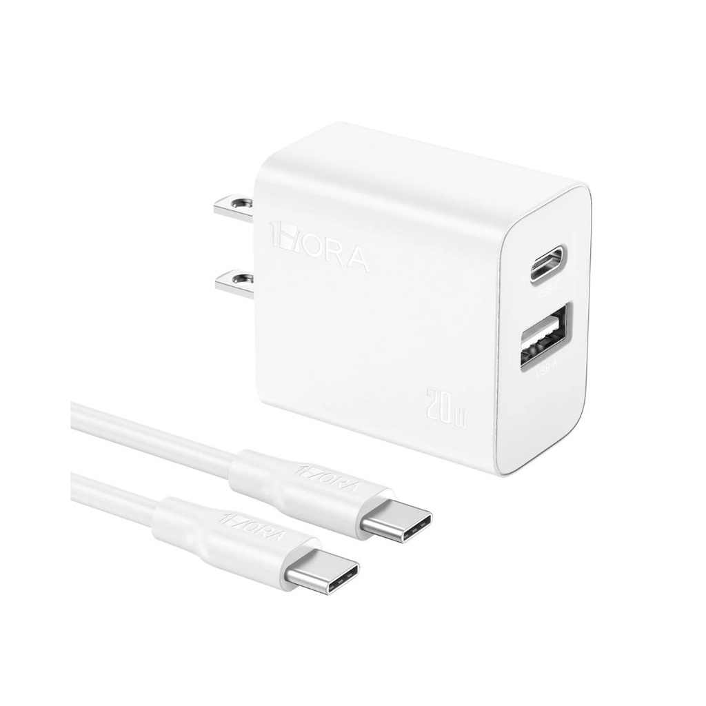 CARGADOR RÁPIDO + CABLE 1HORA 20W 18W USB-C 1M