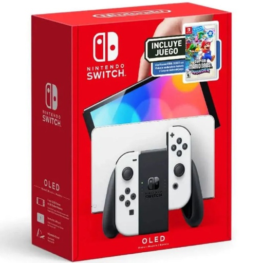 CONSOLA NINTENDO SWITCH OLED + SUPER MARIO WONDER BUNDLE BLANCA